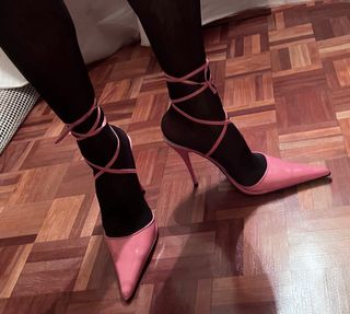 Sandalias Stilettos Tacón Rosa