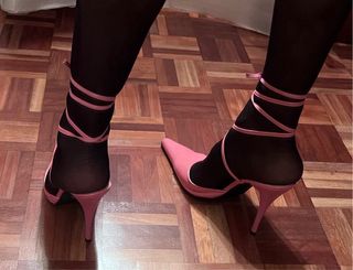 Sandalias Stilettos Tacón Rosa