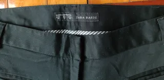 Pantalón Vestir Negro Recto Zara Talla 38