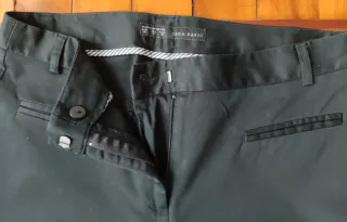 Pantalón Vestir Negro Recto Zara Talla 38