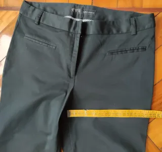 Pantalón Vestir Negro Recto Zara Talla 38