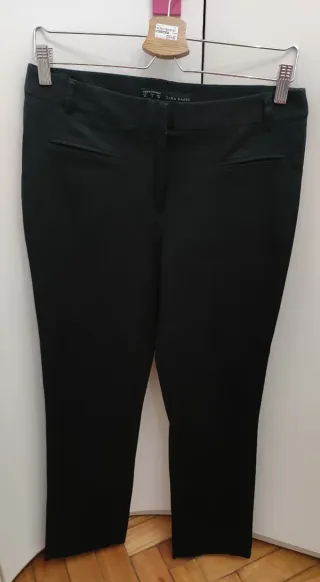 Pantalón Vestir Negro Recto Zara Talla 38