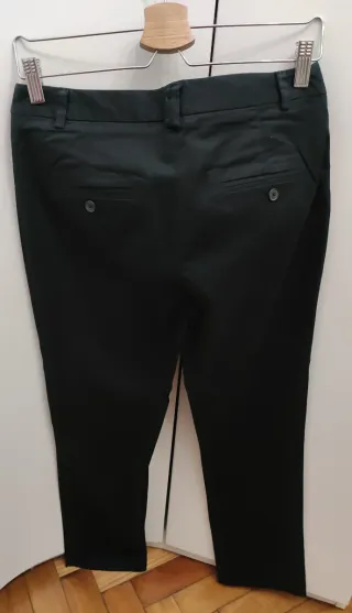 Pantalón Vestir Negro Recto Zara Talla 38