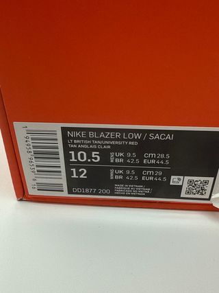 Nike Blazer Low x Sacai LT British Tan/University