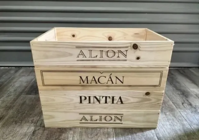 4 cajas de vino de madera tipo bandeja