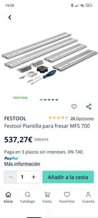 Festool Plantilla para fresar MFS 700
