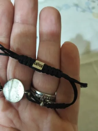 Lote 2 Pulseras Plata y Negro, plata y azul marino