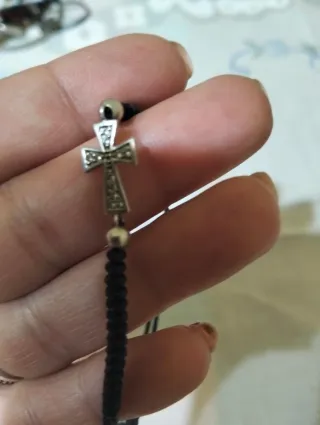 Lote 2 Pulseras Plata y Negro, plata y azul marino