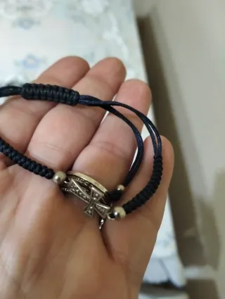 Lote 2 Pulseras Plata y Negro, plata y azul marino