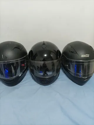 3 Cascos Moto Integrales Negro