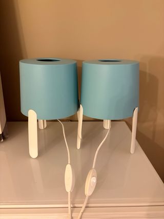 Set 2 Lámparas Azul y Blanco