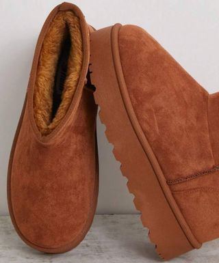 Botines de plataforma invierno marrones