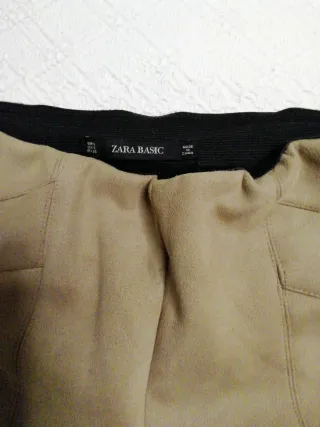 Pantalón Ante Zara Beige Talla S