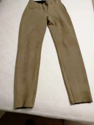 Pantalón Ante Zara Beige Talla S