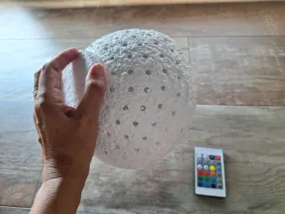 Lámpara artesanal papel maché LED