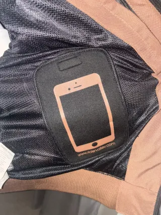 Chaqueta de moto marrón