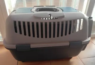 Jaula Transporte Perro Beige/Gris