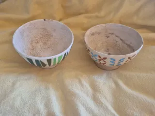 Set 2 cuencos cerámica portuguesa craquelada