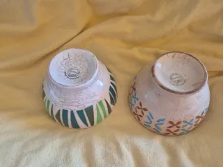 Set 2 cuencos cerámica portuguesa craquelada