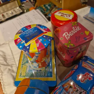 Lotto 5 scatole di latta vintage