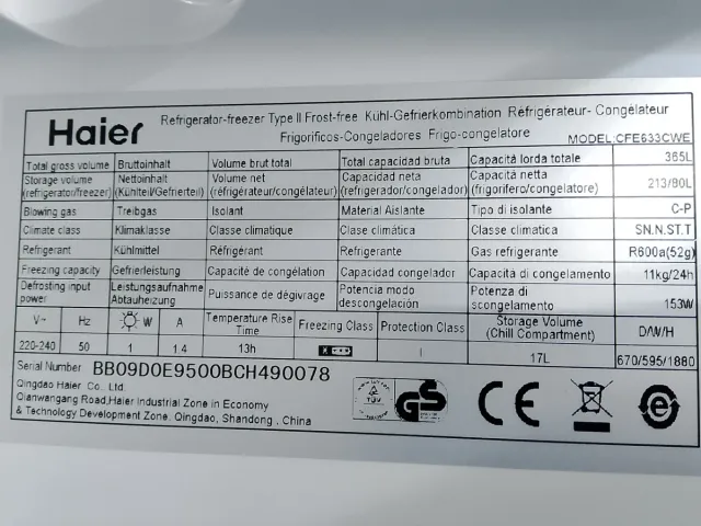 Nevera Haier blanca
