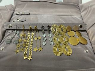 Pendientes variados acero dorado y plateado