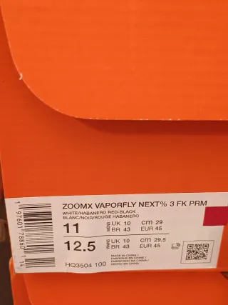 T45 Nike ZoomX Vaporfly Next% 3 FK PR