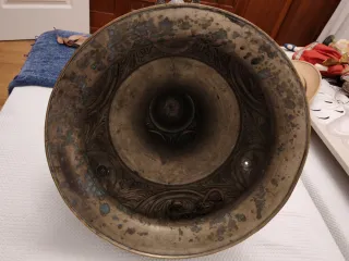 Maceta colgante cobre antigua con ángel