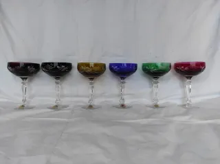 6 Bicchieri Dresden Vetro Colorati