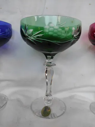 6 Bicchieri Dresden Vetro Colorati