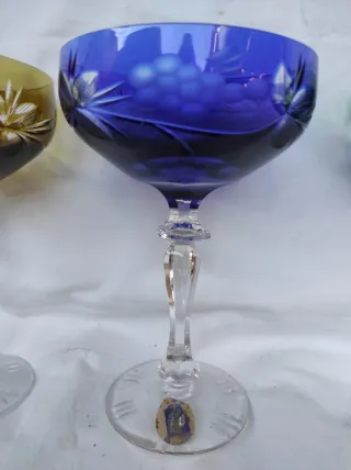 6 Bicchieri Dresden Vetro Colorati