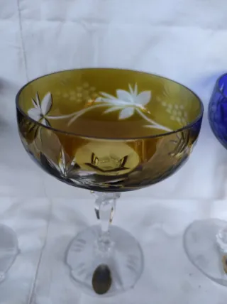 6 Bicchieri Dresden Vetro Colorati