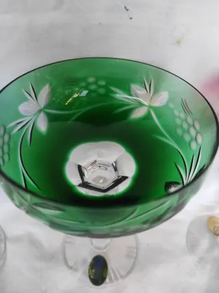 6 Bicchieri Dresden Vetro Colorati