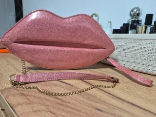 Bolso KLING labios rosa con purpurina