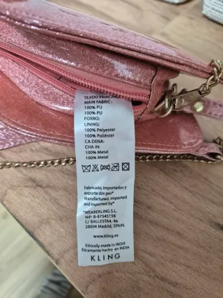 Bolso KLING labios rosa con purpurina