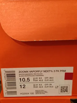 T44,5 Nike ZoomX Vaporfly Next% 3 FK PR