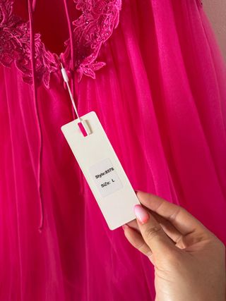 Vestido de gala rosa - Talla L