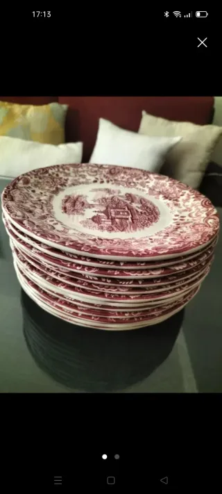 12 Platos Llanos Cartuja nuevos