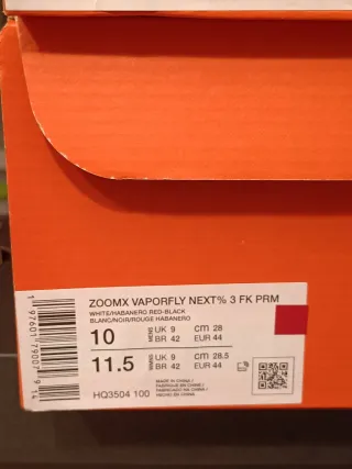 T44 Nike ZoomX Vaporfly Next% 3 FK PR