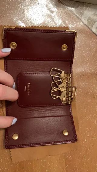 Portachiavi Cartier Must Vintage Pelle, NUOVISSIMO