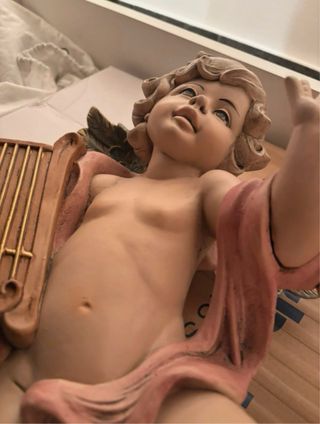 Figura cerámica ángel con lira