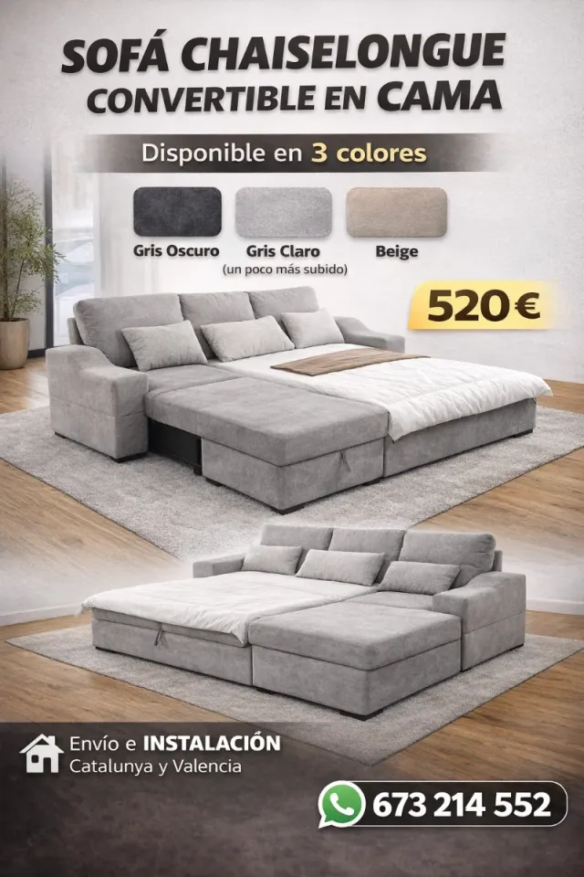 Grande sofá Cama Sofá chaise longue cama