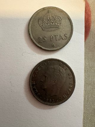 Lote 2 Monedas Pesetas Españolas 1980 y 1982