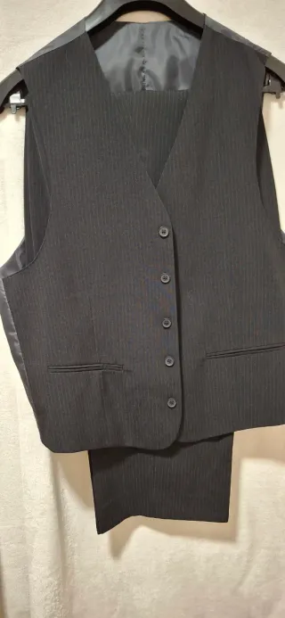 Traje Chaqueta Raya Diplomática Negro 3 piezas
