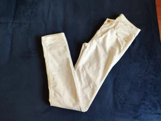 Pantalón pitillo Stradivarius blanco T.36