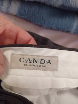 Pantalón de traje mil rayas marrón oscuro