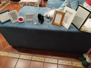 Portafotos varios materiales y colores el lote