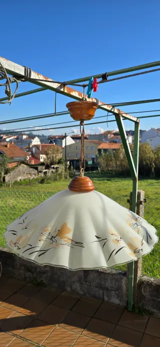 Lámpara colgante cristal diseño floral