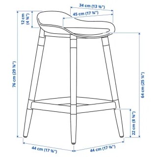 Pack 2 Taburetes Ikea Blanco y nogal