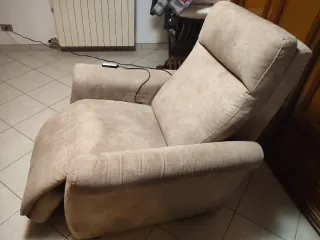 Poltrona relax beige in tessuto